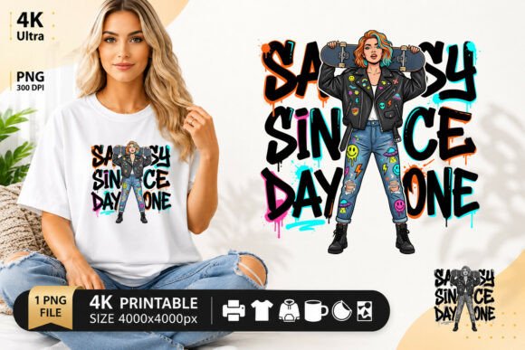Download Sassy Since Day One Skater Girl - Girl Collection