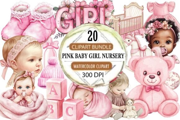 Download Pink Baby Girl Nursery Clipart - Girl Collection