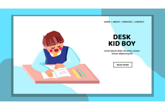 Download Children Desk Kid Boy Vector - Children Collection
