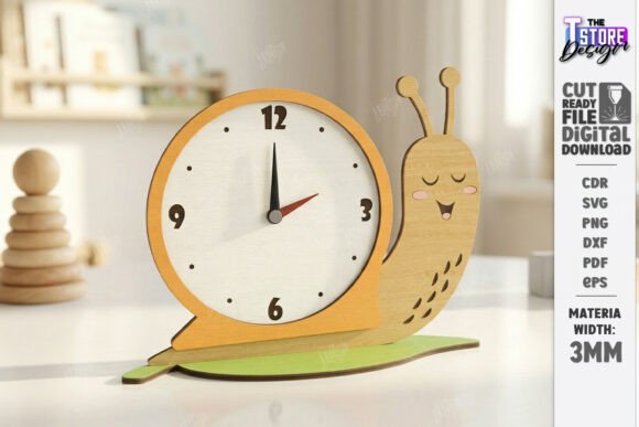 Download Kids Table Clock Laser Cut | Nursery SVG - Kids table Collection