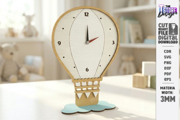 Download Kids Table Clock Laser Cut | Nursery SVG - Kids table Collection