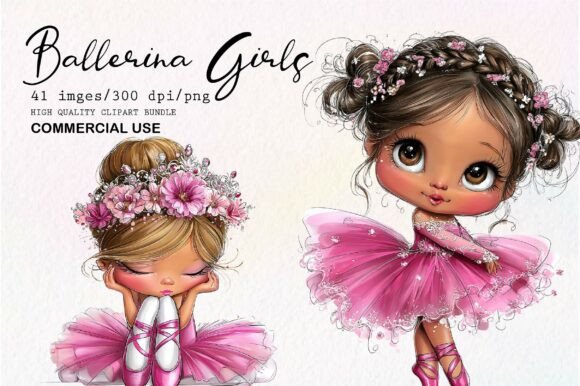 Download Whimsical Ballerina Girls PNG Clipart - Girl Collection