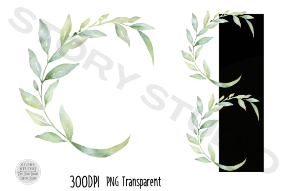 Download Watercolor Greenery Wreath Clipart - Watercolor greenery wreath Collection