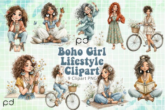 Download Boho Girl Lifestyle Clipart Graphics - Girl Collection