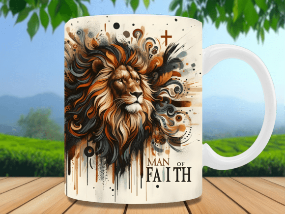 Download Abstract Spiritual Lion Faith Mug Wrap - Spiritual Collection