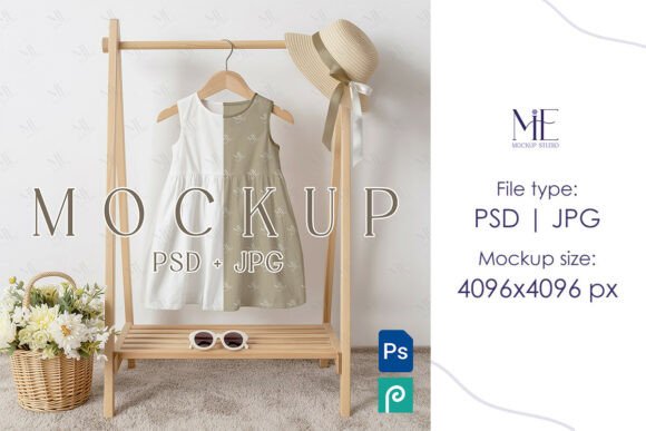 Download Girl Summer Dress Mockup Kids Clothing - Mockup kids Collection