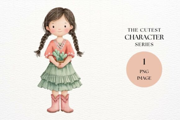 Download Cactus Girl Clipart PNG Southwest Style - Girl Collection