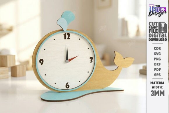 Download Kids Table Clock Laser Cut | Nursery SVG - Kids table Collection